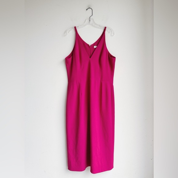 NWT DRESS THE POPULATION Lyla Plunging Sleeveless Fitted Midi Sheath XXL - Picture 1 of 5